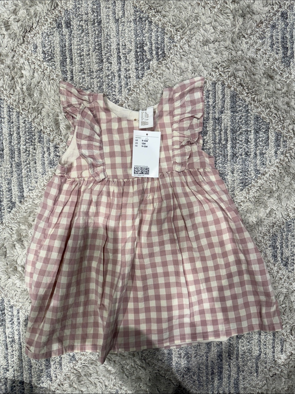 H&M Pink and White Gingham Ruffle Dress